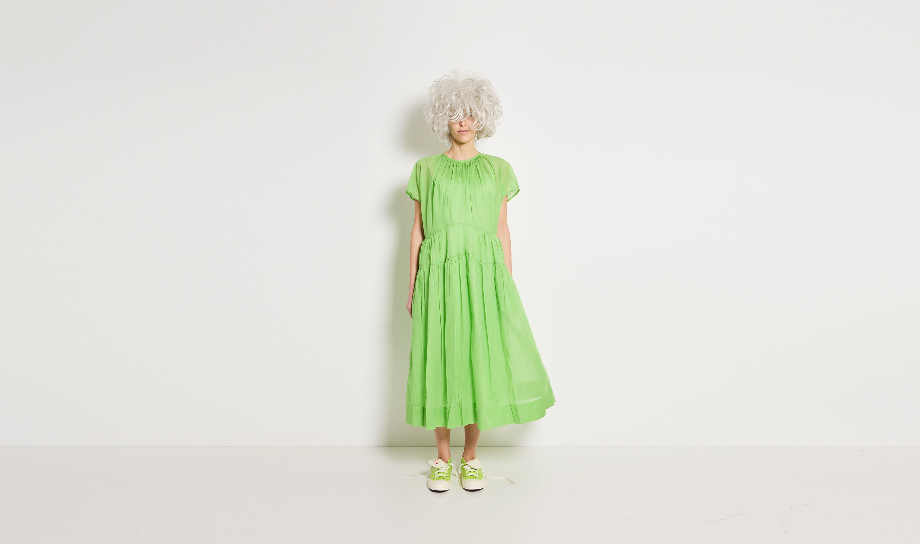 green cotton voile dress Après Paris