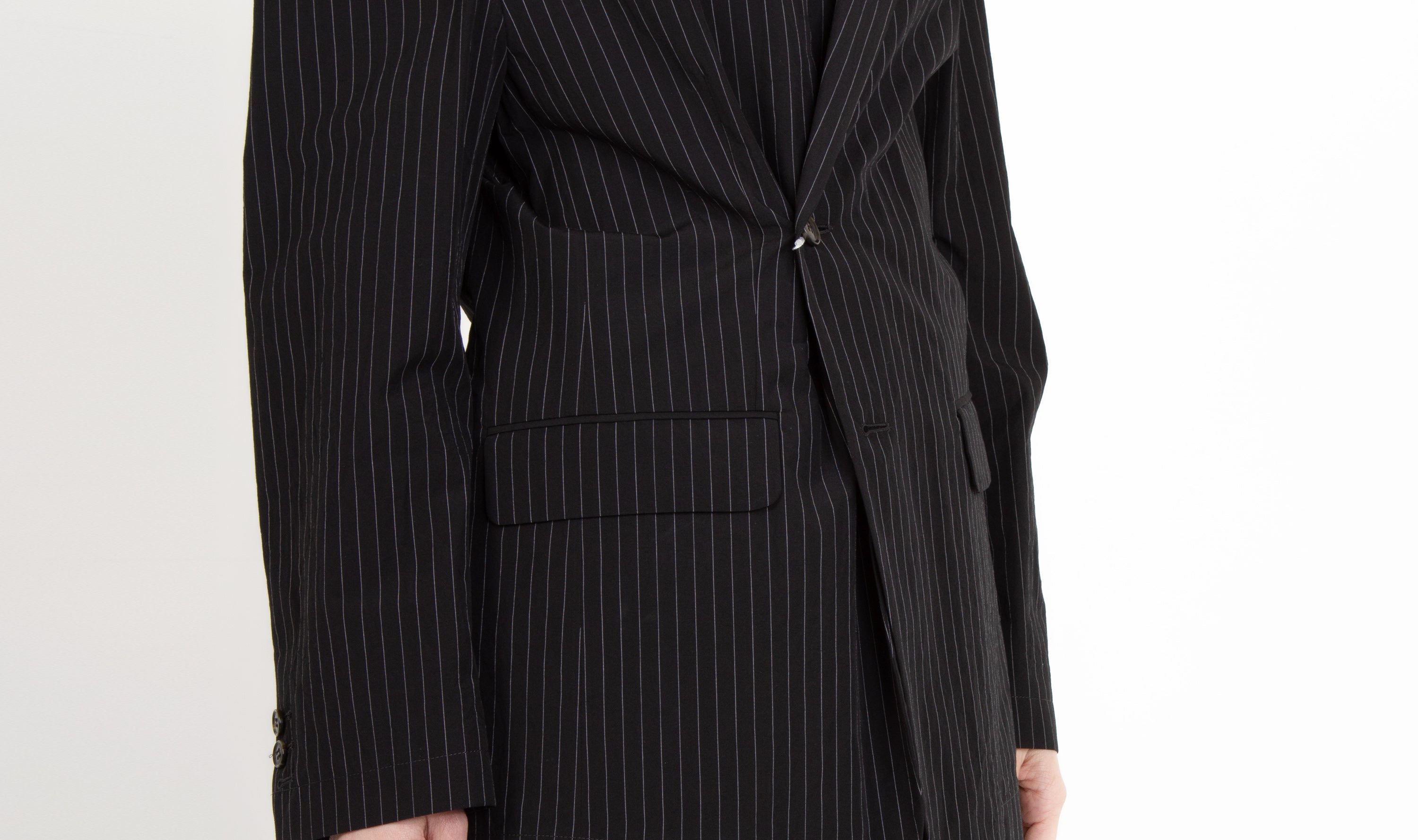 black pinstripe cotton jacket