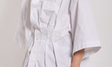 white stiff cotton short sleeves shirt