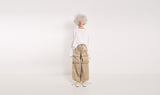 pantaloni beige coulisse cotone