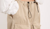 pantaloni beige coulisse cotone