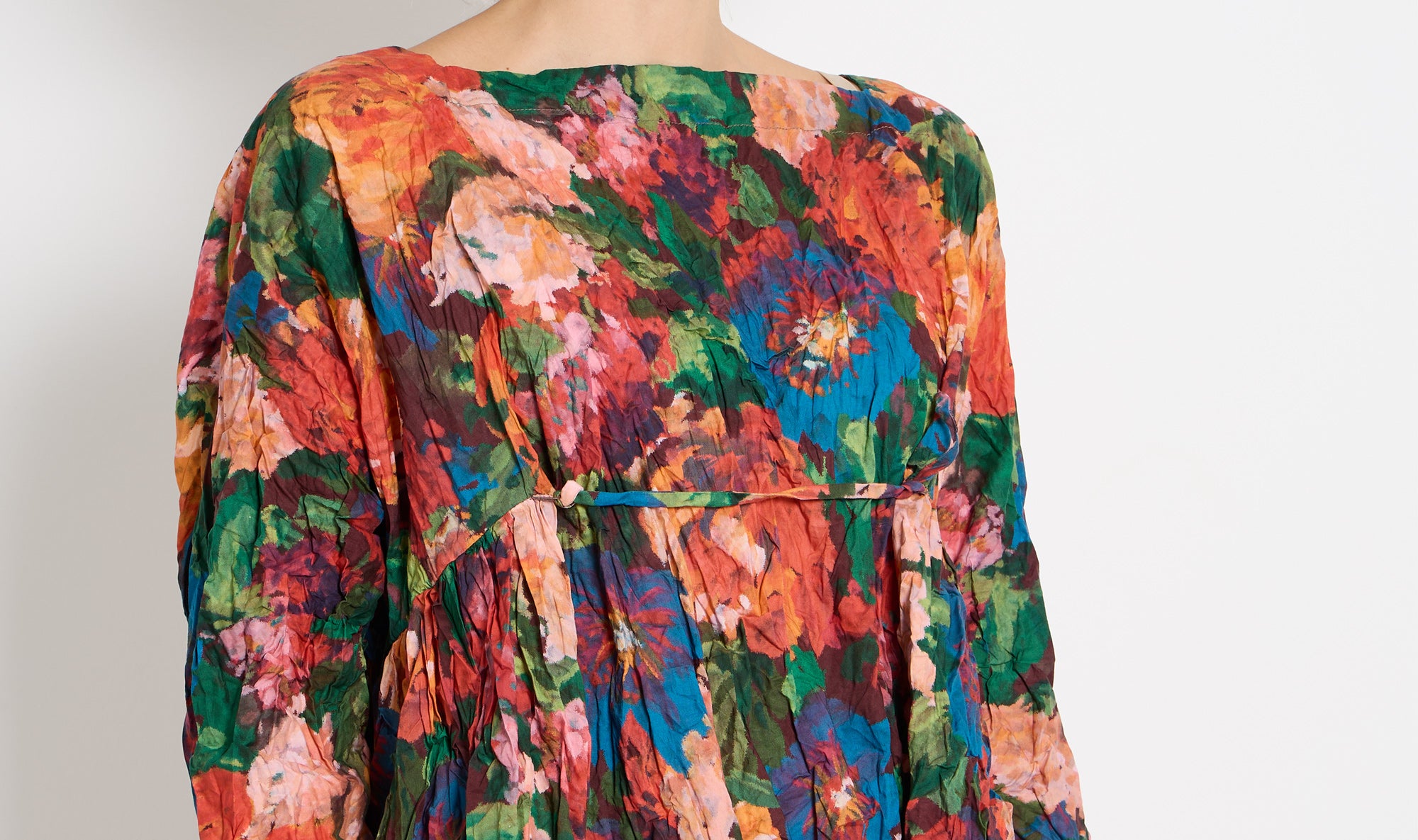 multicolor big flowers cotton tunic Après Paris