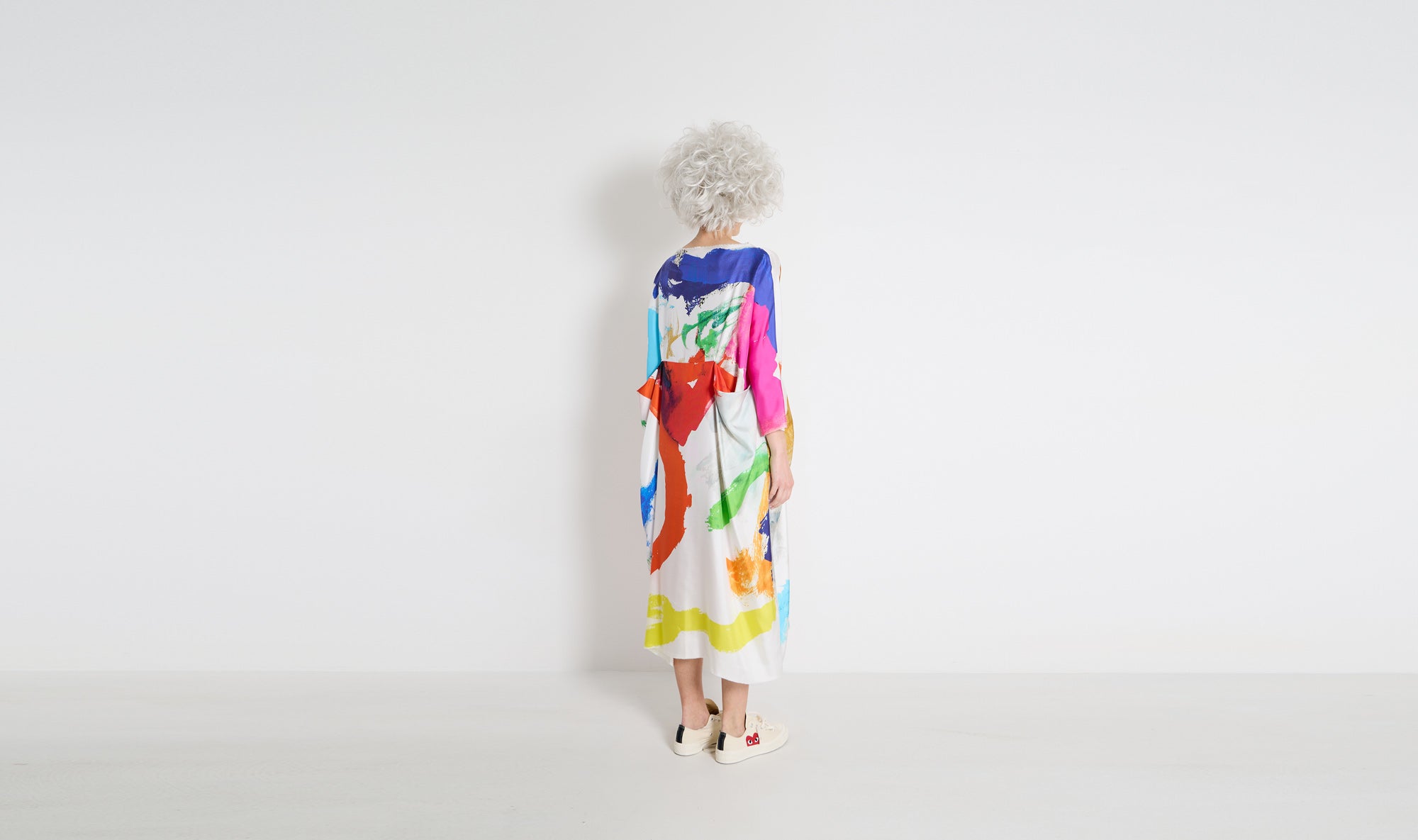 multicolor silk dress