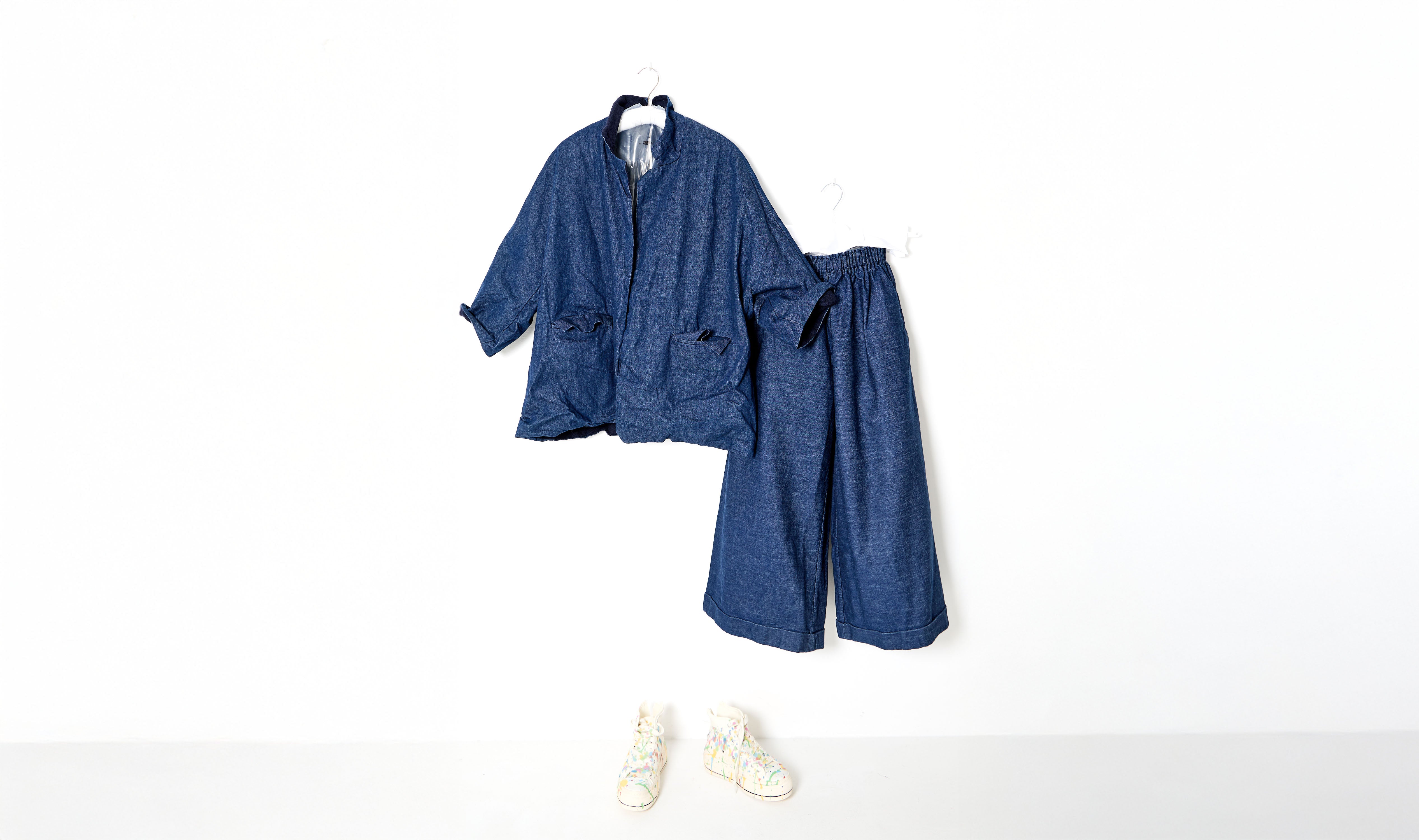 Indigo Denim Large Trousers Outfit
