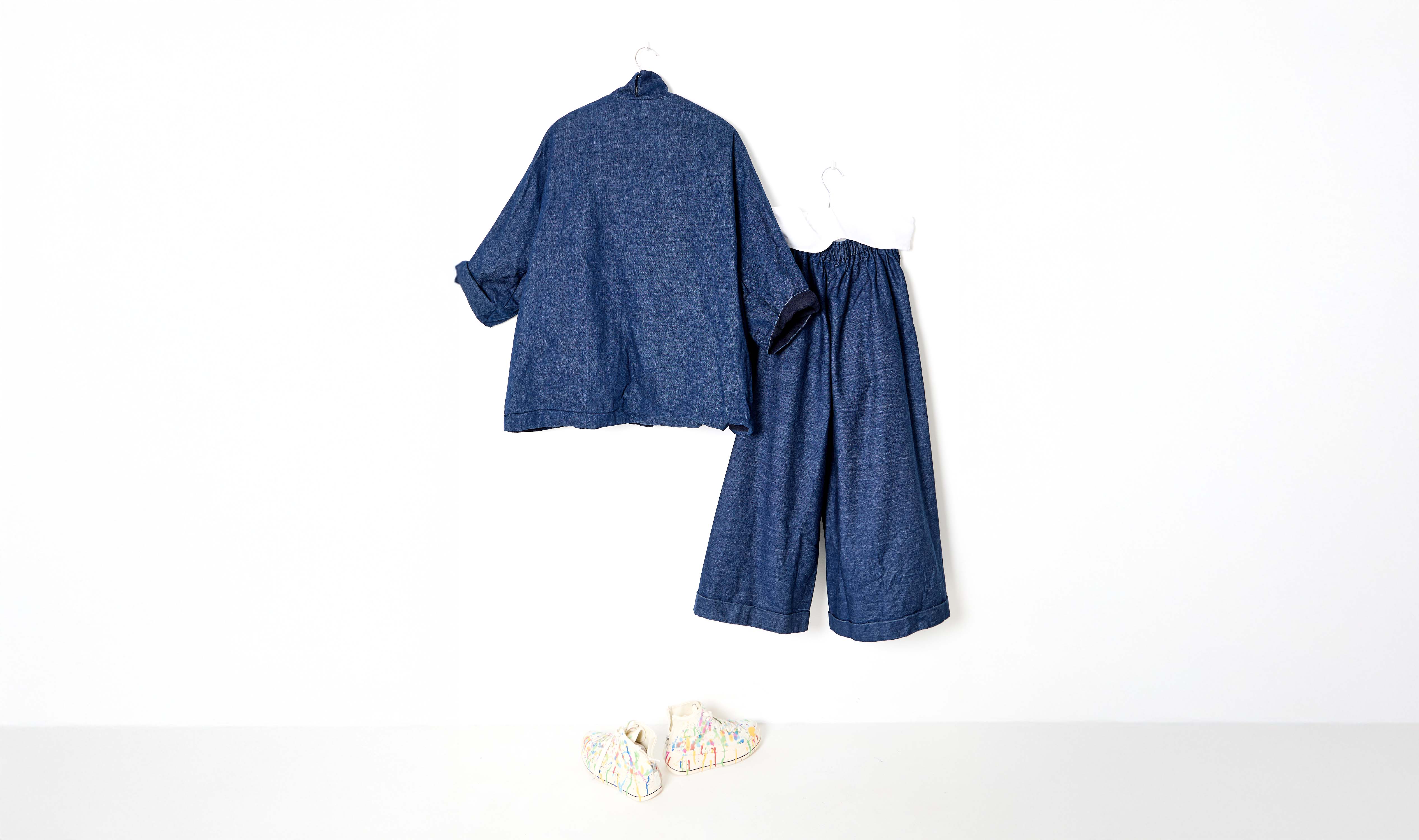 Indigo Denim Large Trousers Outfit