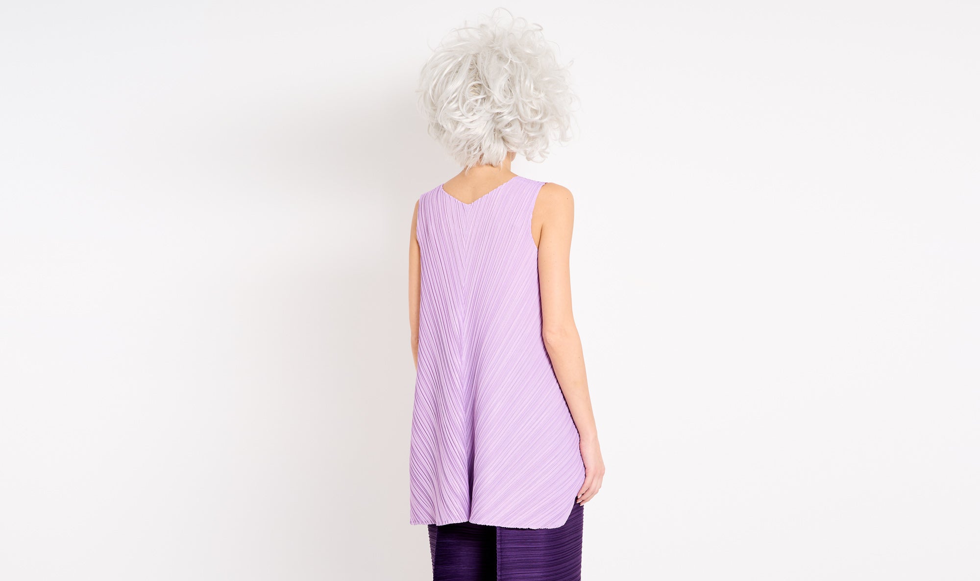 purple polyester plissé tunic Après Paris