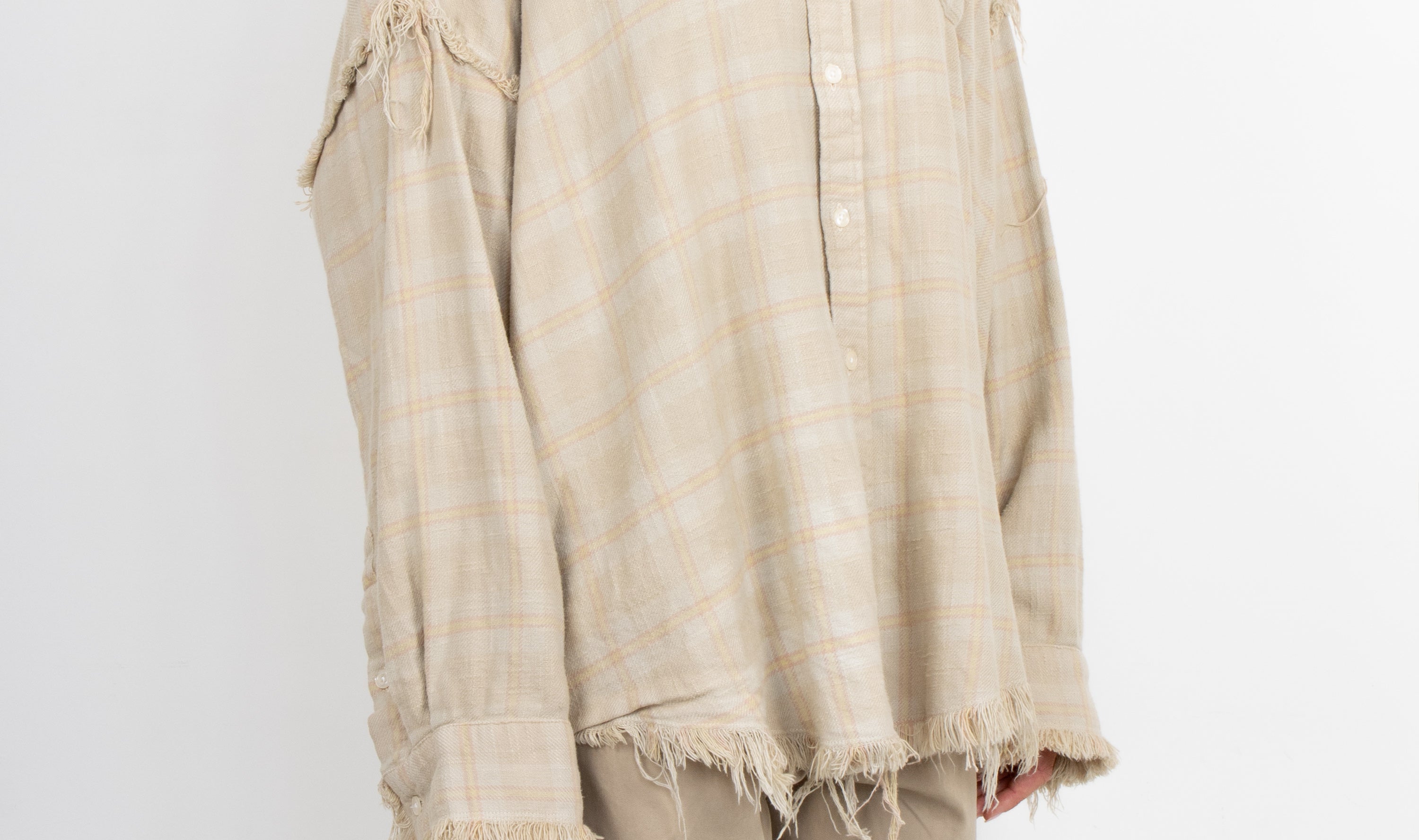 beige plaid cotton shirt