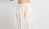 cream cotton flowers skirt