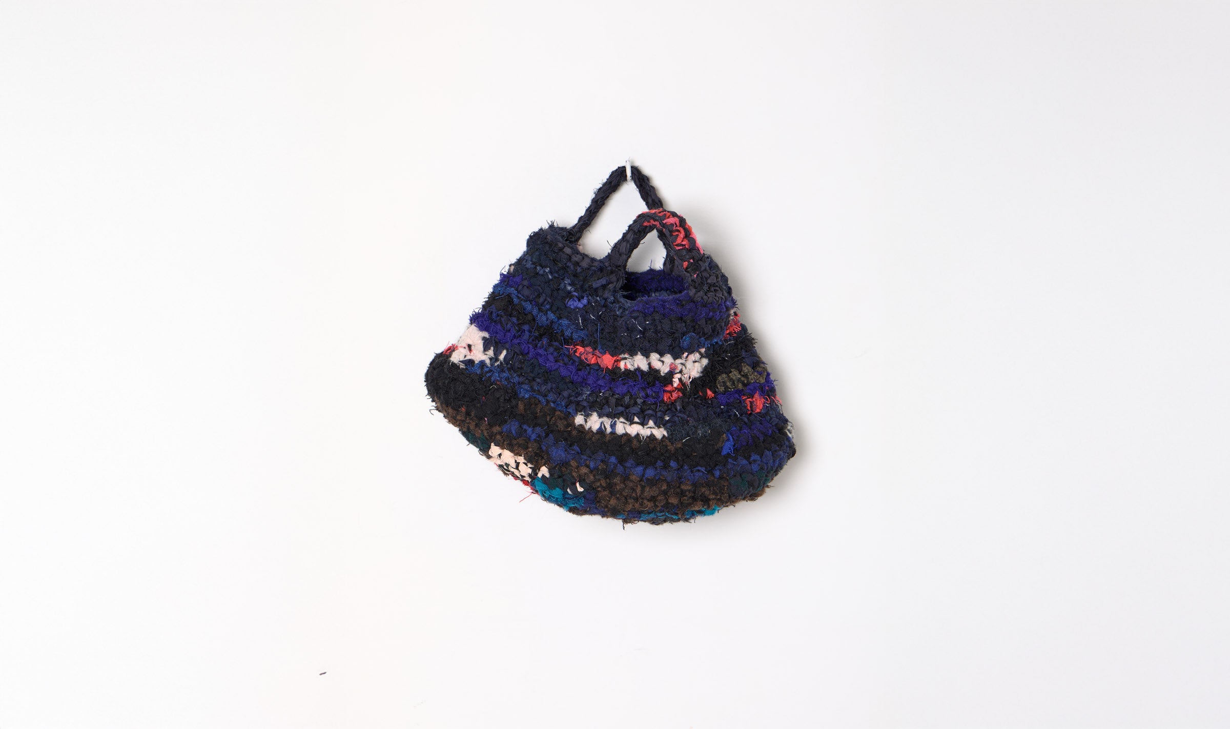 dark crocheted wool bag