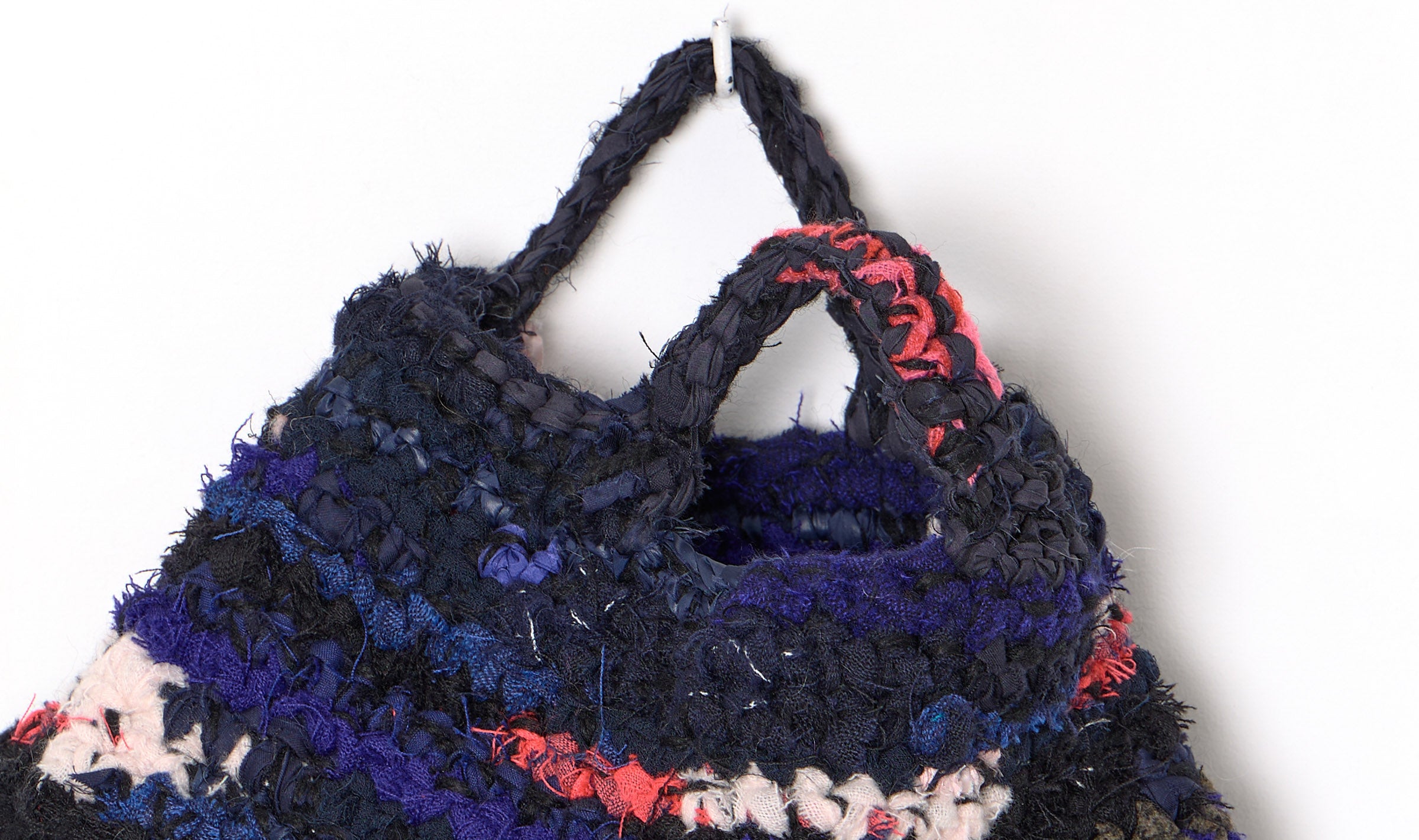 dark crocheted wool bag