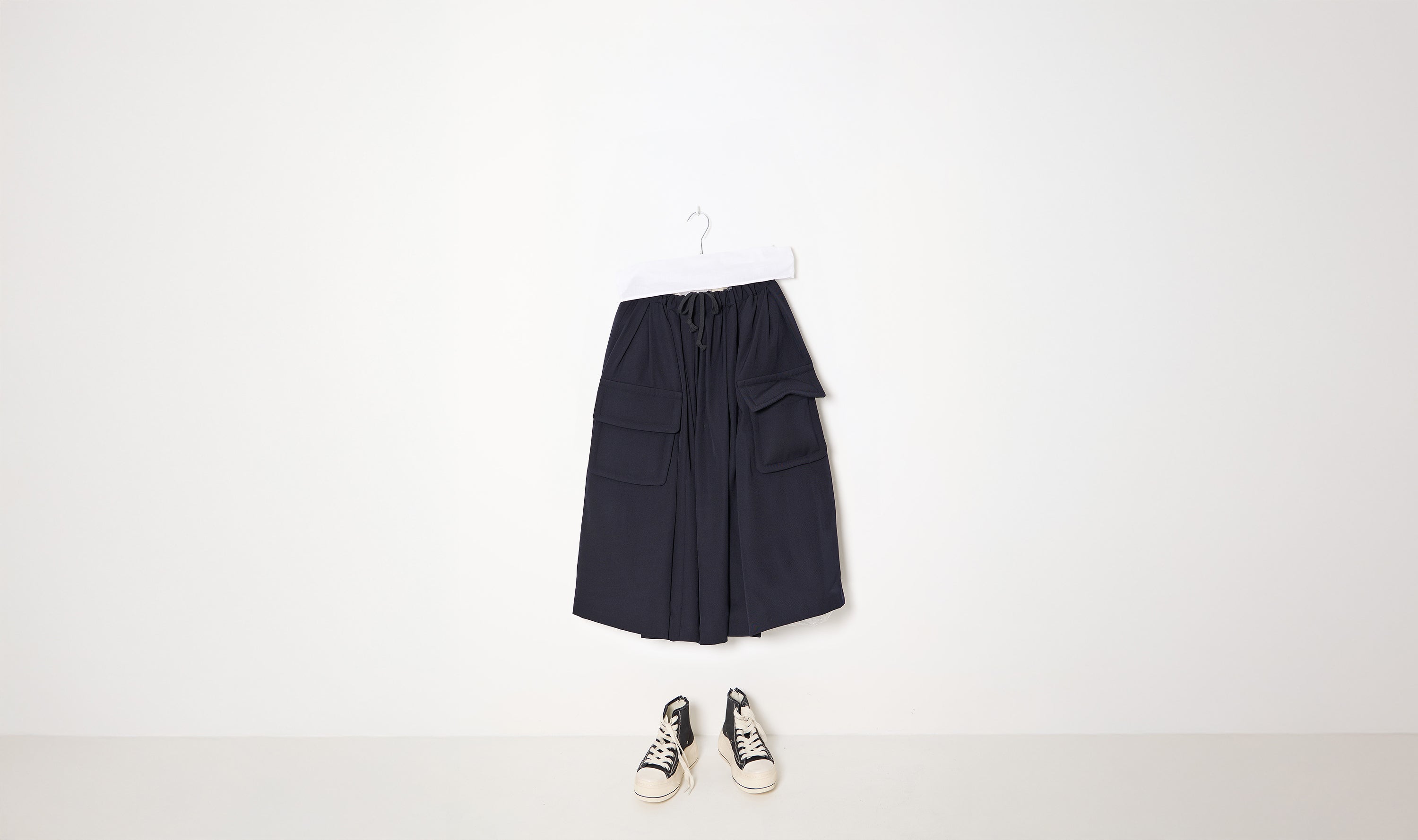 Navy Blue Wool Skirt