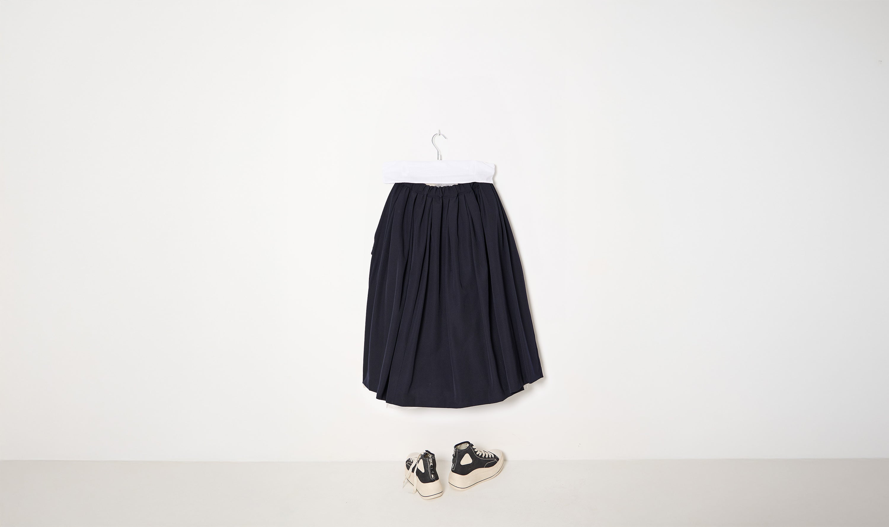 Navy Blue Wool Skirt