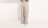 grey cotton linen outfit