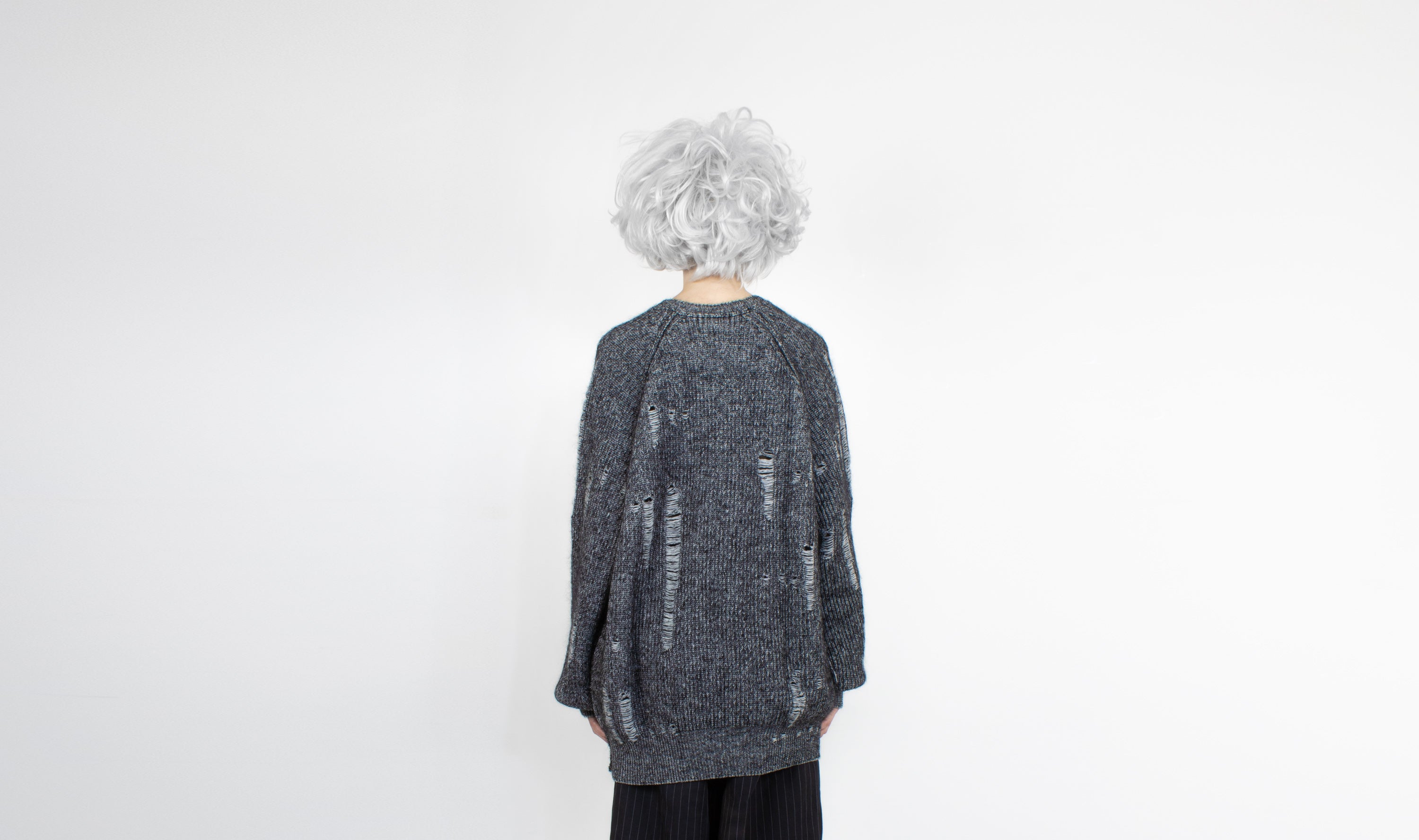 melange grey wool sweater