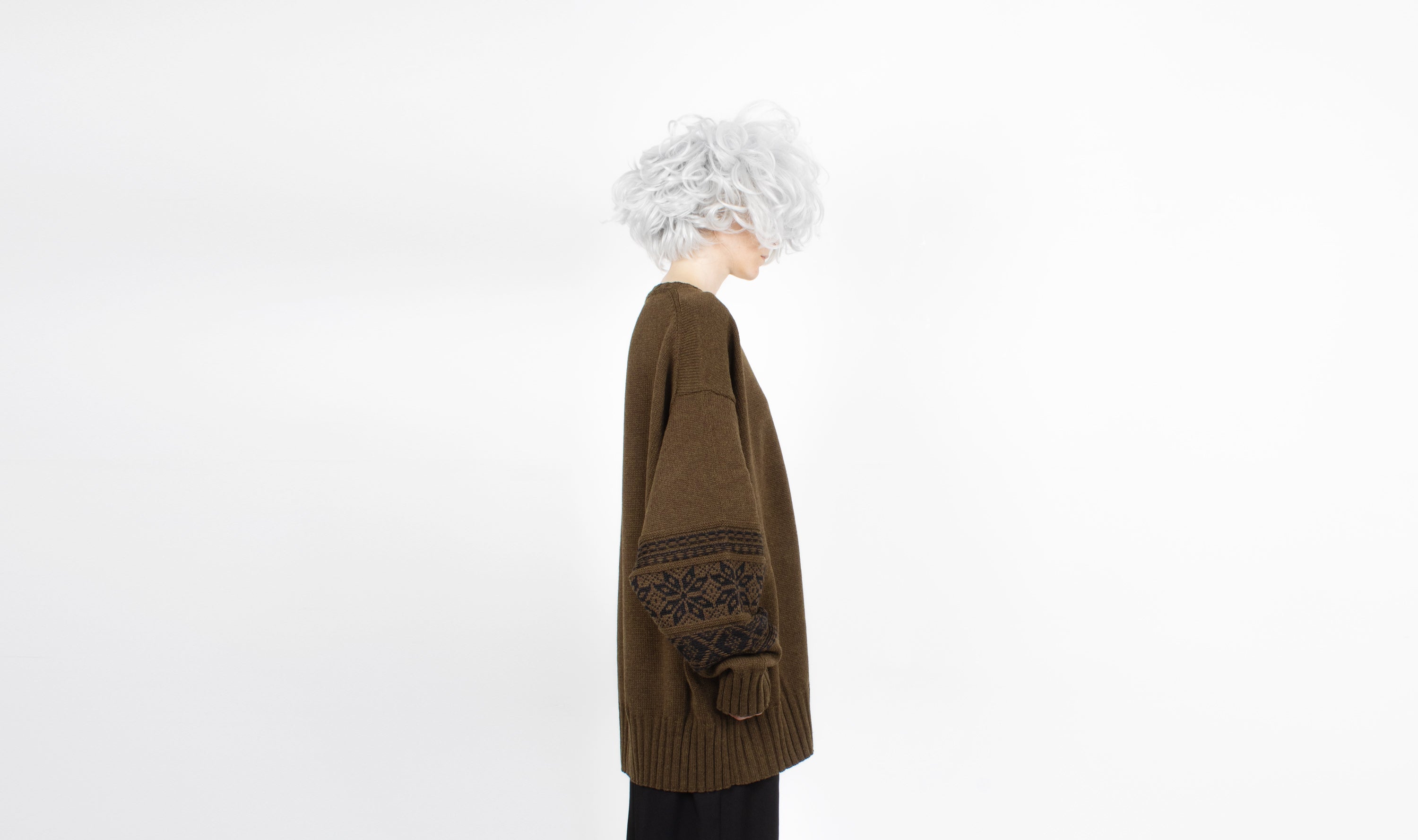 khaki wool oversized sweater