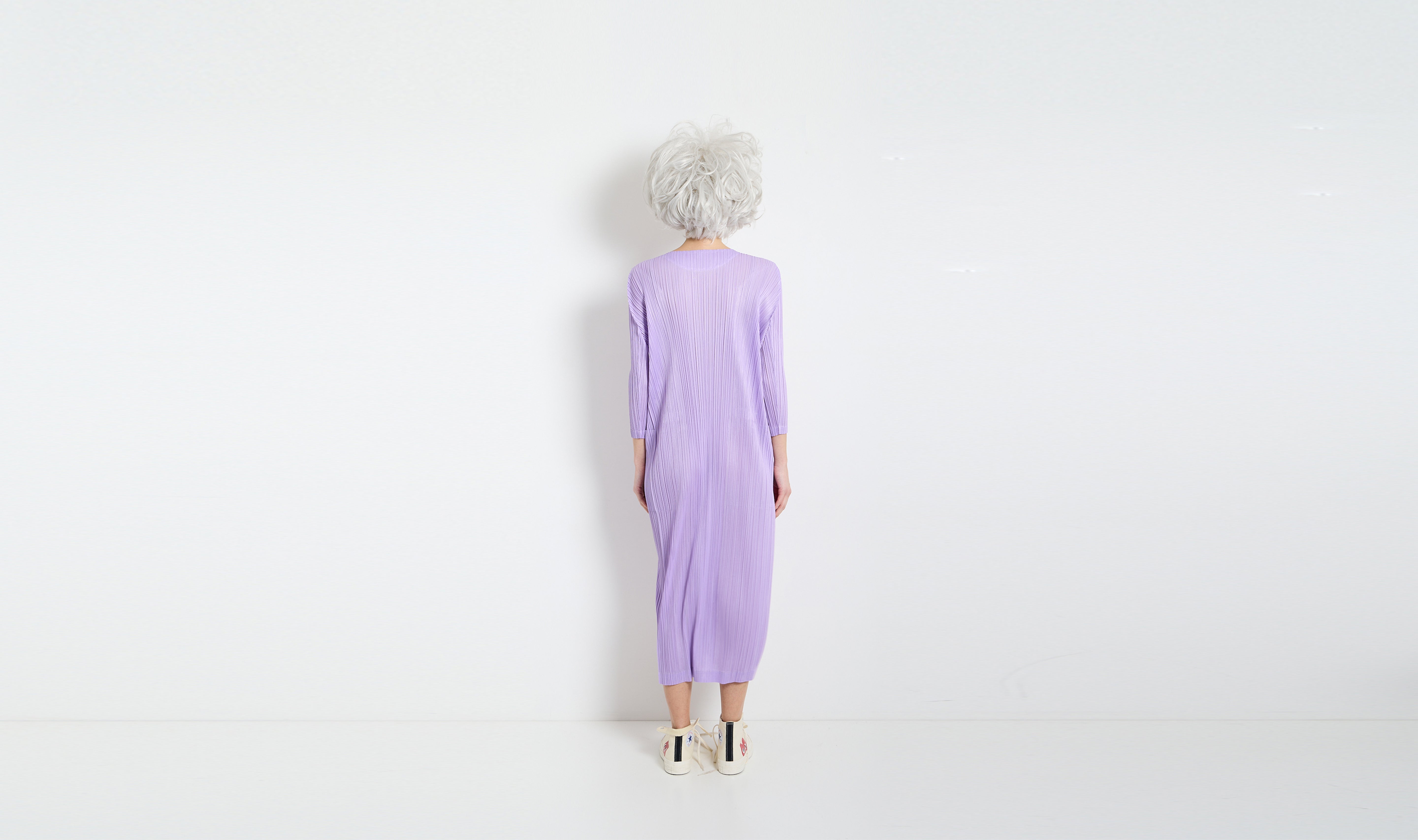 lavender longuette plissé dress Après Paris