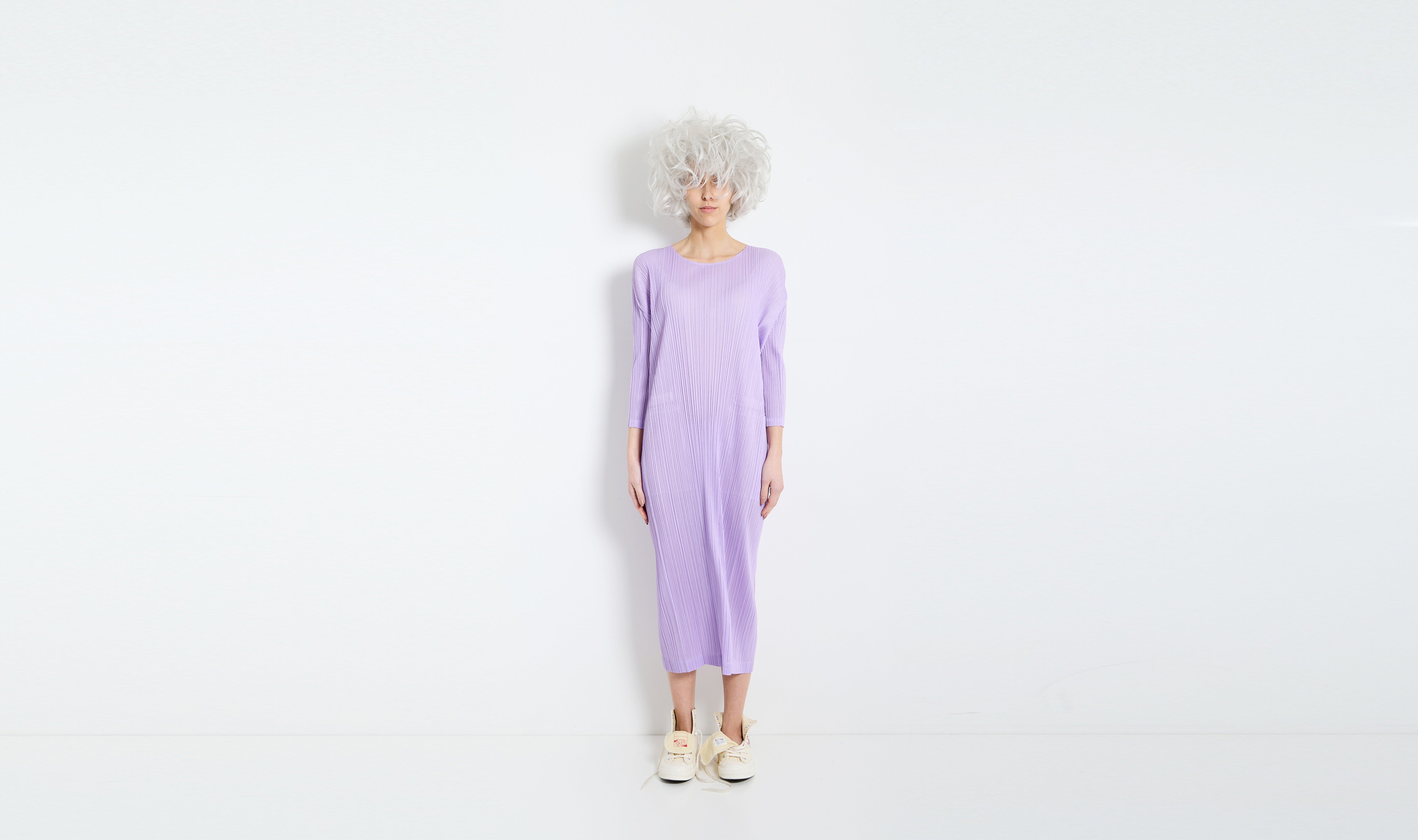 lavender longuette plissé dress Après Paris